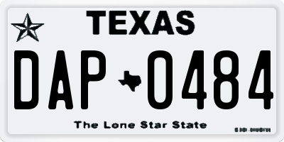 TX license plate DAP0484
