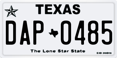TX license plate DAP0485