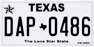 TX license plate DAP0486