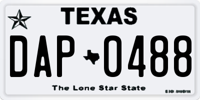 TX license plate DAP0488