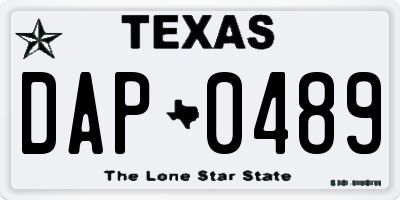 TX license plate DAP0489