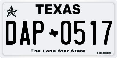 TX license plate DAP0517