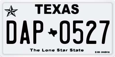 TX license plate DAP0527
