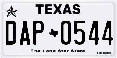 TX license plate DAP0544