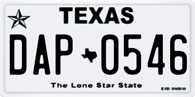 TX license plate DAP0546