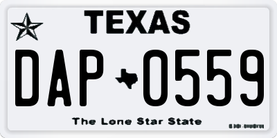 TX license plate DAP0559