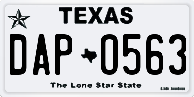 TX license plate DAP0563
