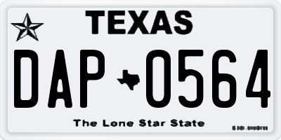 TX license plate DAP0564