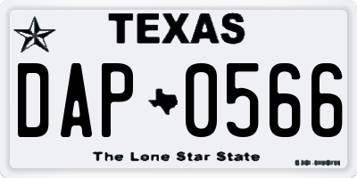 TX license plate DAP0566