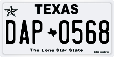 TX license plate DAP0568