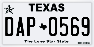 TX license plate DAP0569