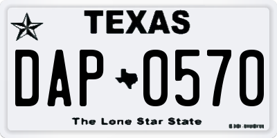 TX license plate DAP0570