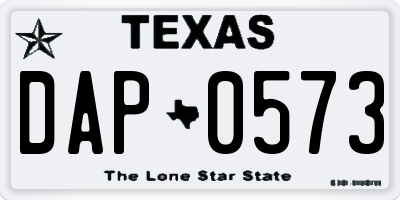 TX license plate DAP0573