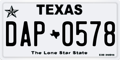 TX license plate DAP0578