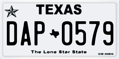 TX license plate DAP0579
