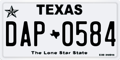 TX license plate DAP0584