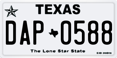 TX license plate DAP0588