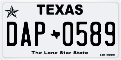 TX license plate DAP0589