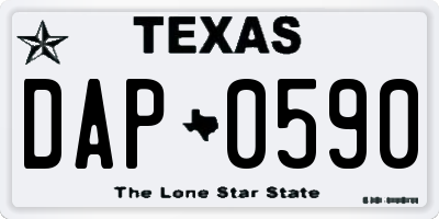 TX license plate DAP0590