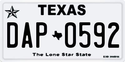 TX license plate DAP0592