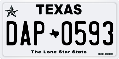 TX license plate DAP0593