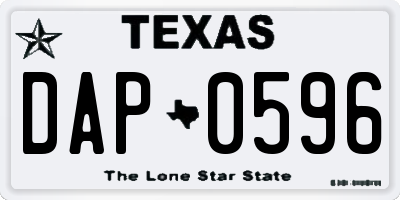 TX license plate DAP0596