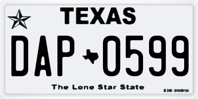 TX license plate DAP0599