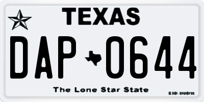 TX license plate DAP0644