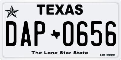 TX license plate DAP0656