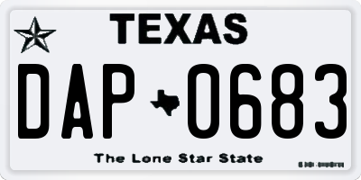 TX license plate DAP0683