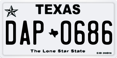 TX license plate DAP0686