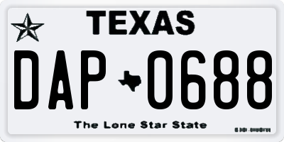 TX license plate DAP0688