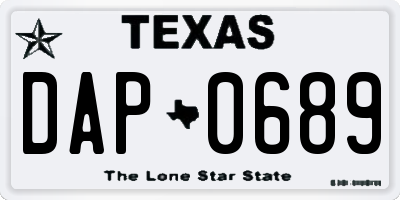 TX license plate DAP0689