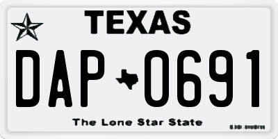 TX license plate DAP0691