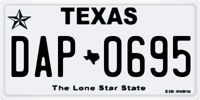 TX license plate DAP0695