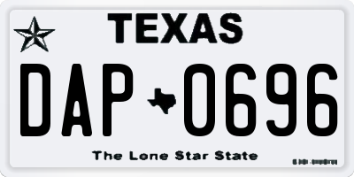 TX license plate DAP0696