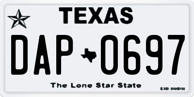 TX license plate DAP0697