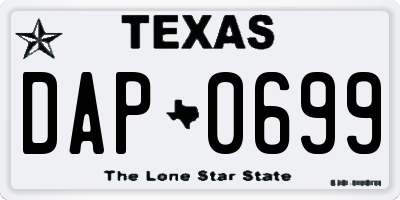 TX license plate DAP0699