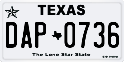 TX license plate DAP0736