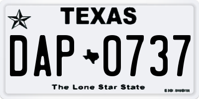 TX license plate DAP0737