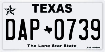 TX license plate DAP0739