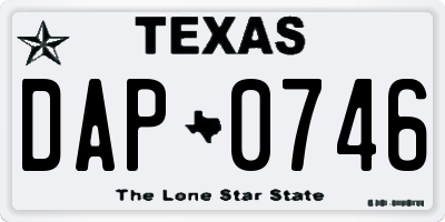 TX license plate DAP0746