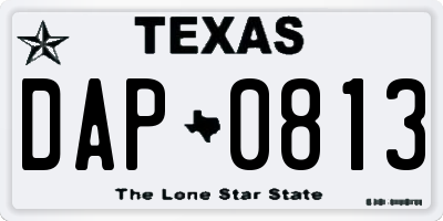 TX license plate DAP0813
