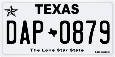 TX license plate DAP0879