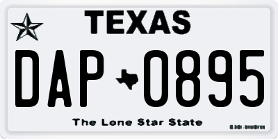 TX license plate DAP0895