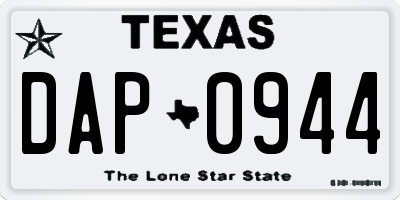 TX license plate DAP0944