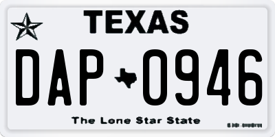 TX license plate DAP0946