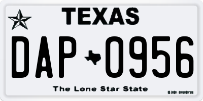 TX license plate DAP0956