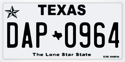 TX license plate DAP0964