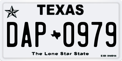 TX license plate DAP0979